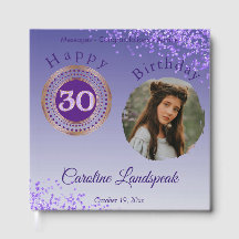 Personlig Photo Lila Glitter, 30års födelsedag