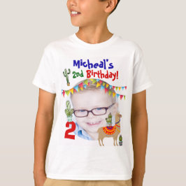 Personlig Photo Llama Födelsedagsfest-pojkar T Shirt