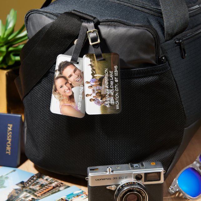 Personlig Photo Luggage Tag Bagagebricka (Fram & Baksida)