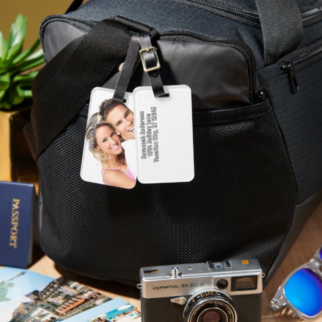 Personlig Photo Luggage Tag Bagagebricka (Fram & Baksida)