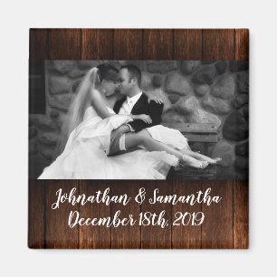 Personlig Photo Magnet Barn Wood Land Rustic
