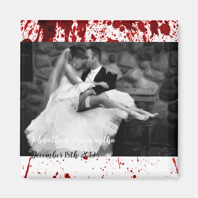 Personlig Photo Magnet Blood Splatter Vampire G (Framsidan)