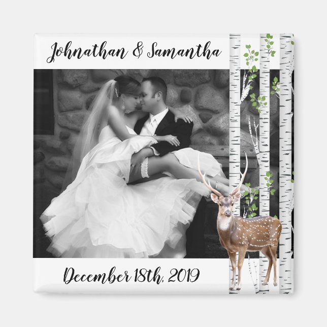 Personlig Photo Magnet Hjort Doe Woodland Buck L (Framsidan)