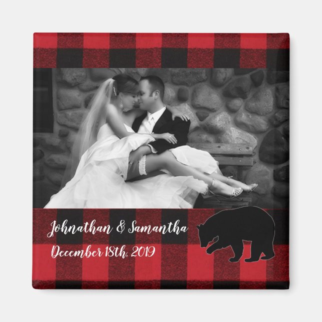 Personlig Photo Magnet Red Buffalo Play Bear (Framsidan)