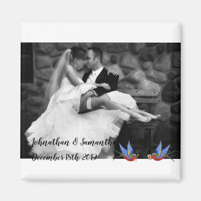 Personlig Photo Magnet Traditional Bird Tattoo (Framsidan)