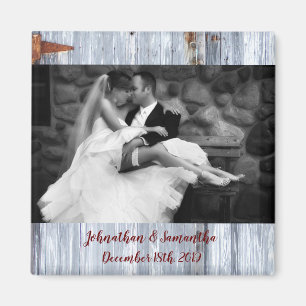 Personlig Photo Magnet White Tvättar Wood Barn Doo