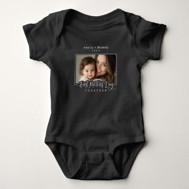 Personlig Photo Mamma + Me First Mors dag T Shirt (Framsida)
