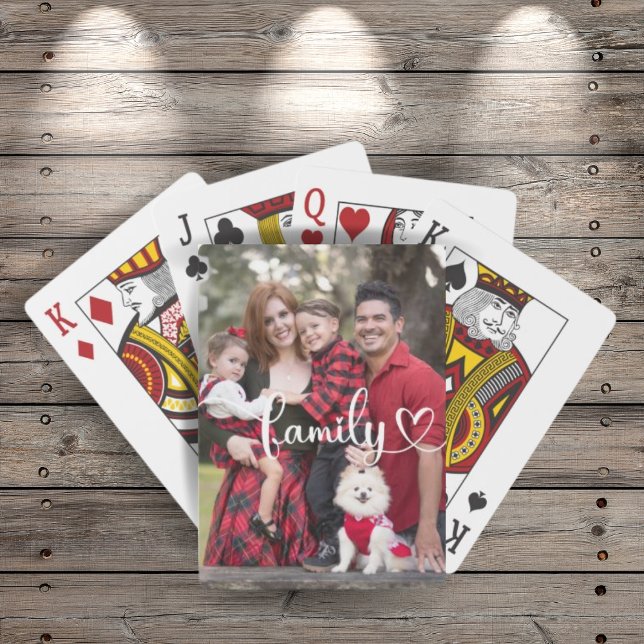 Personlig Photo med Family Script Overlay Casinokort (Skapare uppladdad)