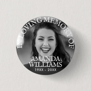 Personlig Photo Memorial Black and White Knapp