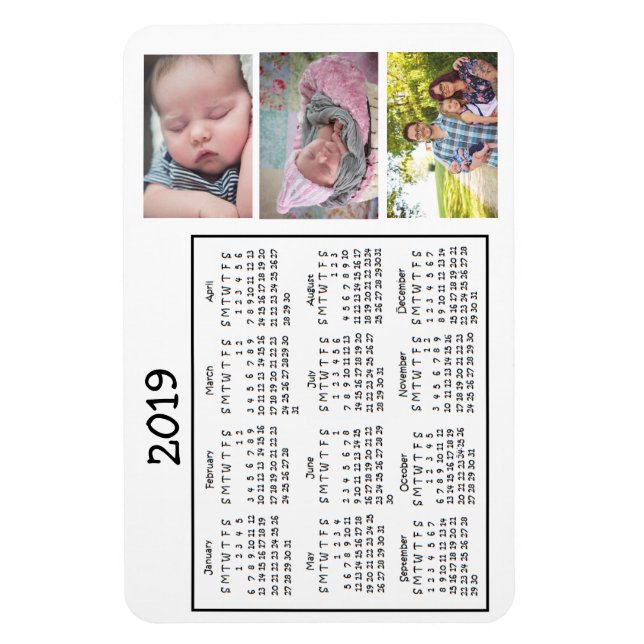 Personlig Photo Mini Magnet Calendar 2018 (Vertikal)