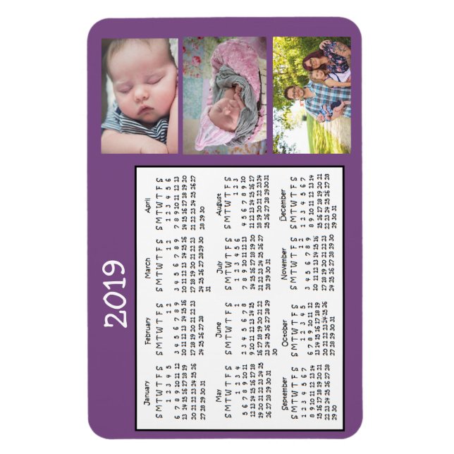 Personlig Photo Mini Magnet Calendar 2018 (Vertikal)
