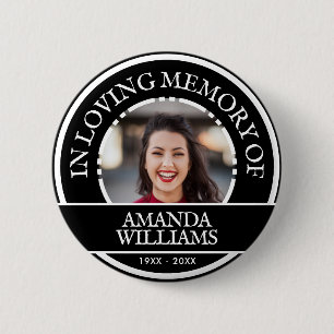 Personlig Photo Modern Memorial Black Knapp