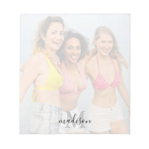 Personlig Photo Monogram Namn Anteckningsblock