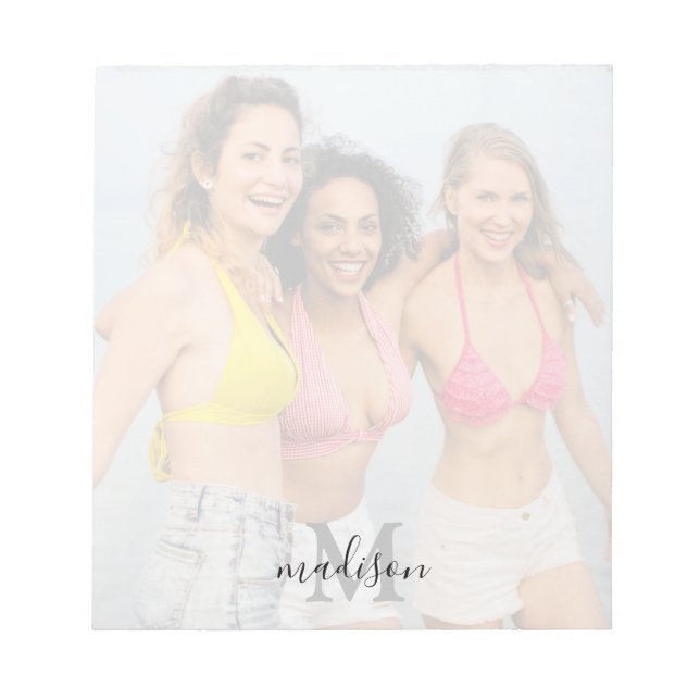 Personlig Photo Monogram Namn Anteckningsblock (Framsida)