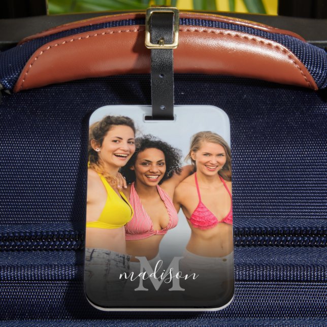 Personlig Photo Monogram Namn Bag Bagagebricka (Framsida Insitu 2)