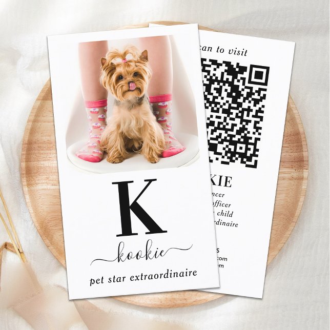 Personlig Photo Monogram QR Code Social Media Visitkort (Skapare uppladdad)