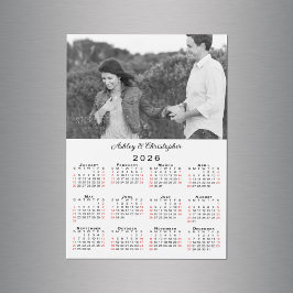 Personlig Photo Namn 2026 Calendar Magnet