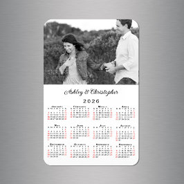 Personlig Photo Namn 2026-kalender Magnet