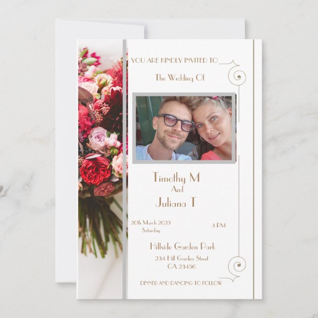 Personlig Photo Namn Adress Card Inbjudningar (Framsida)