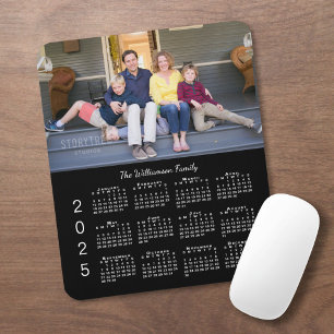 Personlig Photo Namn Black 2025 Calendar Musmatta