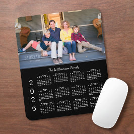 Personlig Photo Namn Black 2026-kalender Musmatta
