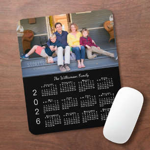 Personlig Photo Namn Black 2026-kalender Musmatta