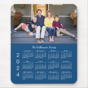 Personlig Photo Namn Blue 2024 Kalender Musmatta