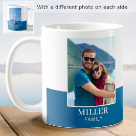 Personlig Photo Namn Blue Modern Kaffemugg