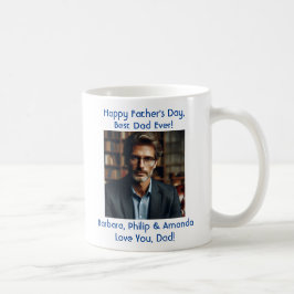 Personlig Photo Namn Fars dag Elegant Blue Kaffemugg