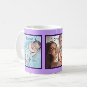 Personlig Photo Namn Lilac Violet Elegant Cute Kaffemugg