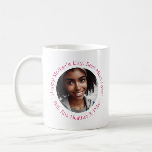 Personlig Photo Namn Mors dag Elegant Ruby Kaffemugg