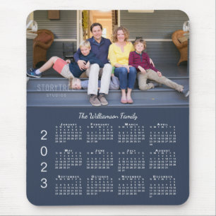 Personlig Photo Namn Navy Blue 2023 Calendar Musmatta