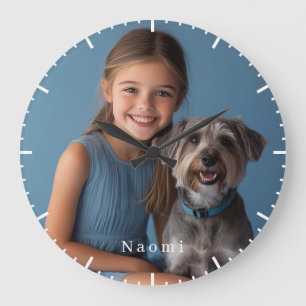 Personlig Photo & Namn Stor Klocka