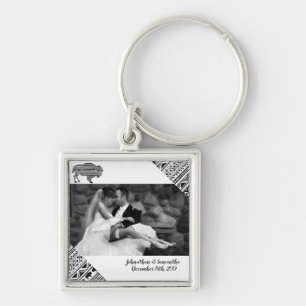 Personlig Photo Nyckelring Boho Buffalo Tribal P
