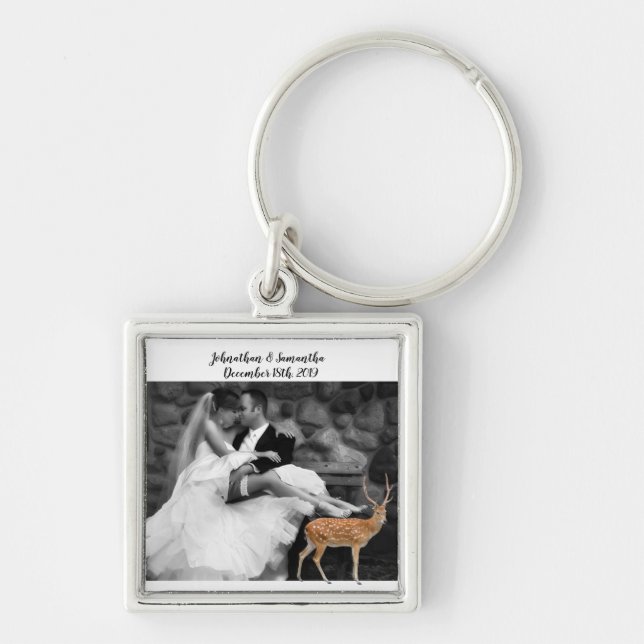 Personlig Photo Nyckelring Hjort Doe Woodland Buc (Framsidan)