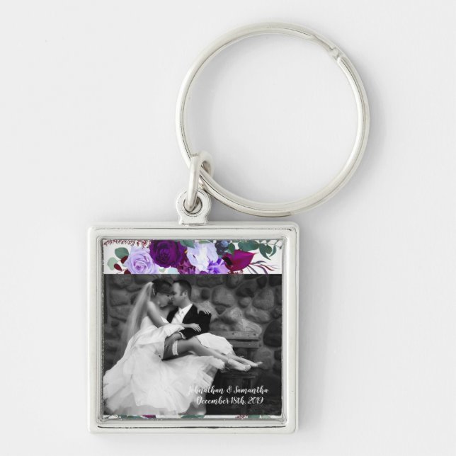 Personlig Photo Nyckelring Lavender Hibiscus o (Framsidan)