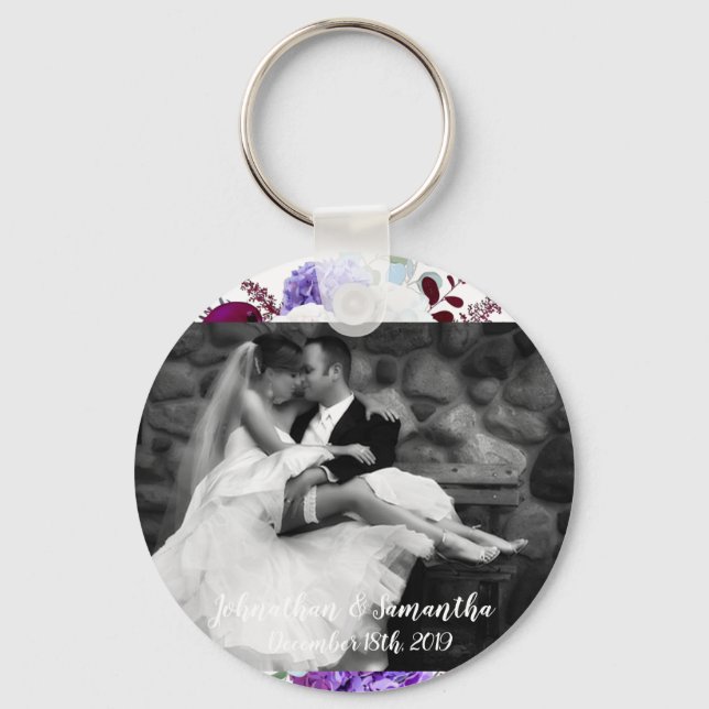 Personlig Photo Nyckelring Lavender Hibiscus o (Framsida)