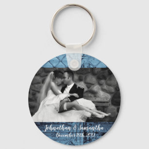 Personlig Photo Nyckelring Rustic Tin Panel Ceil