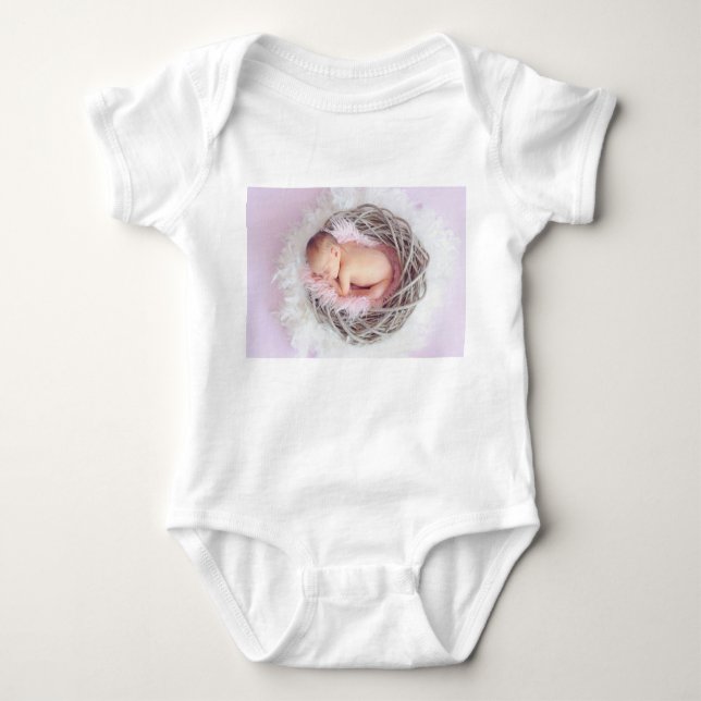 Personlig Photo Nyfödd bebis Gift Baby Shower T Shirt (Framsida)