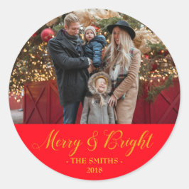 Personlig Photo och Namn Runt Klistermärke