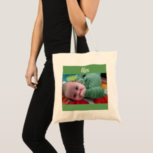 Personlig Photo och Namn Tote Bag Tygkasse