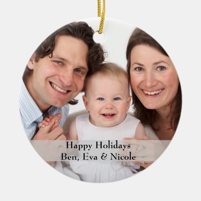 Personlig Photo Ornament med text (Framsidan)