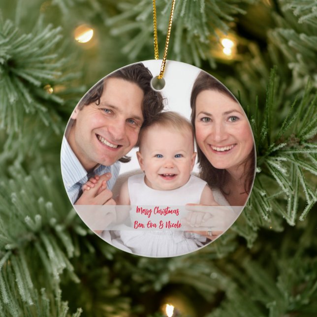 Personlig Photo Ornament med textjul (Träd)