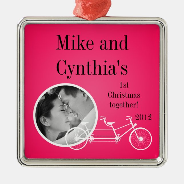 Personlig Photo Ornament Shock rosa Dubbla Bike (Framsidan)