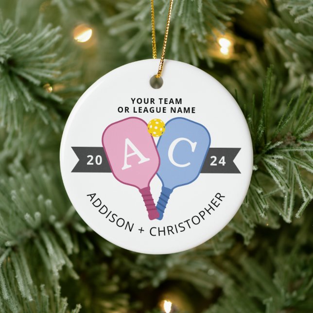 Personlig Photo Par Pickleball Ornament (Träd)