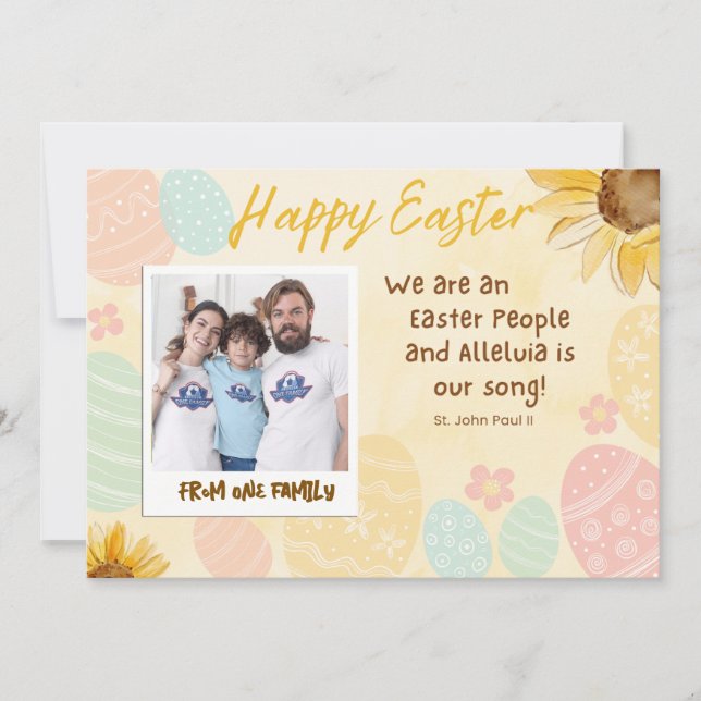 Personlig Photo Påsk Flat Helgdag Card Julkort (Framsida)