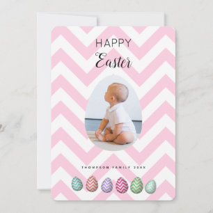 Personlig Photo Påskägg Rosa Pastel Julkort