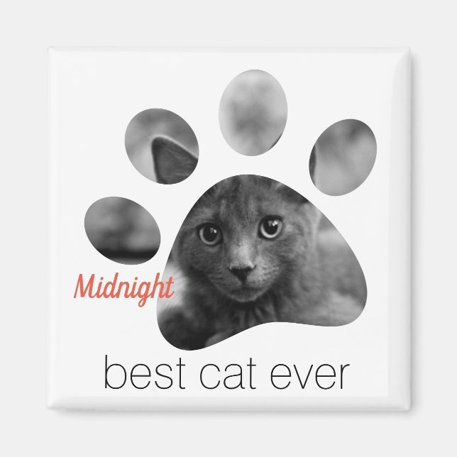 Personlig Photo Paw Print Magnet (Framsidan)