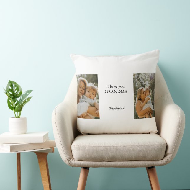Personlig Photo Pillow - jag Kärlek You Grandma Kudde (Stol)