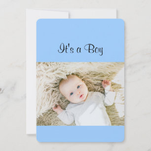 Personlig Photo Pojke Birth Notice Meddelande